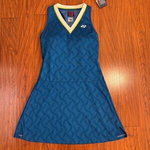 NWT Yonex Tennis Dress Womens Small Blue V-Neck Cutout Back